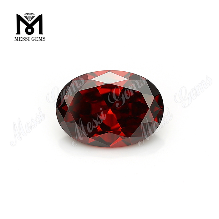 Venta al por mayor Granate cortado a máquina 13 x 18 mm Piedra de circonita cúbica ovalada