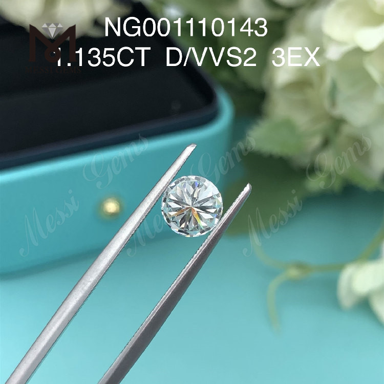 D 1,135 ct diamantes redondos de laboratorio VVS2 talla EX