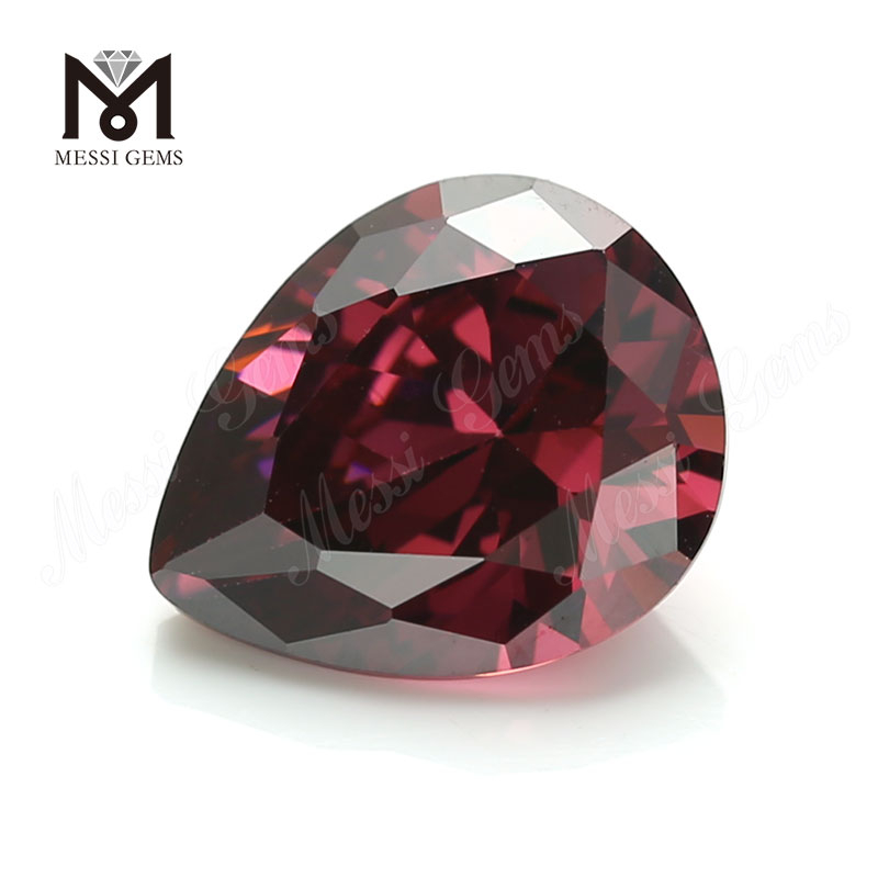 Venta al por mayor Pera suelta Forma 10 x 12 mm CZ rodolita Cubic Zirconia Stone