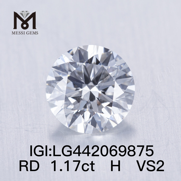 1,17 quilates H VS2 IDEAL REDONDO BRILLANTE Diamante de 1 quilate cultivado en laboratorio