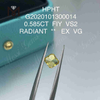 0.585ct FIY VS2 EX VG diamante radiante creado en laboratorio