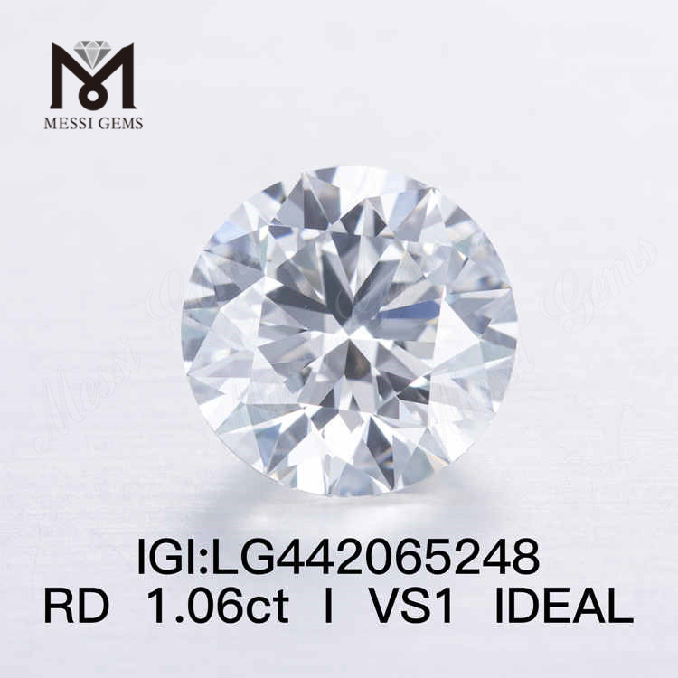 1.06CT I/VS1 redondo IDEAL precio de fábrica de diamantes cultivados en laboratorio