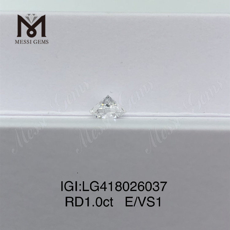 Diamante cultivado en laboratorio E/VS1 EX VG de 1 quilate Redondo 