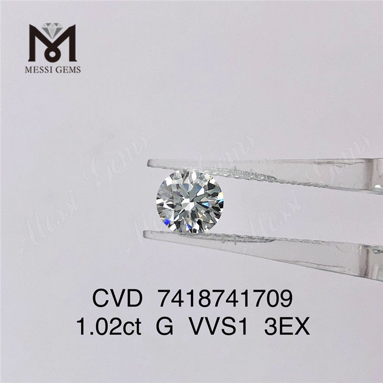 1.02ct VVS cvd diamante Ronnd Cut 3EX diamante hecho por el hombre en stock