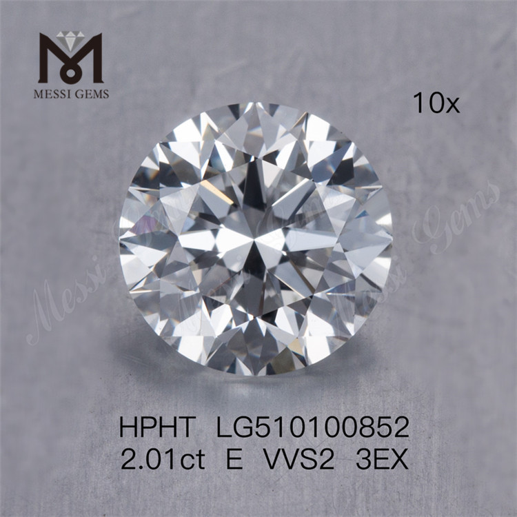 2.01CT E VVS HPHT diamantes RD Cut laboratorio diamantes precio de fábrica