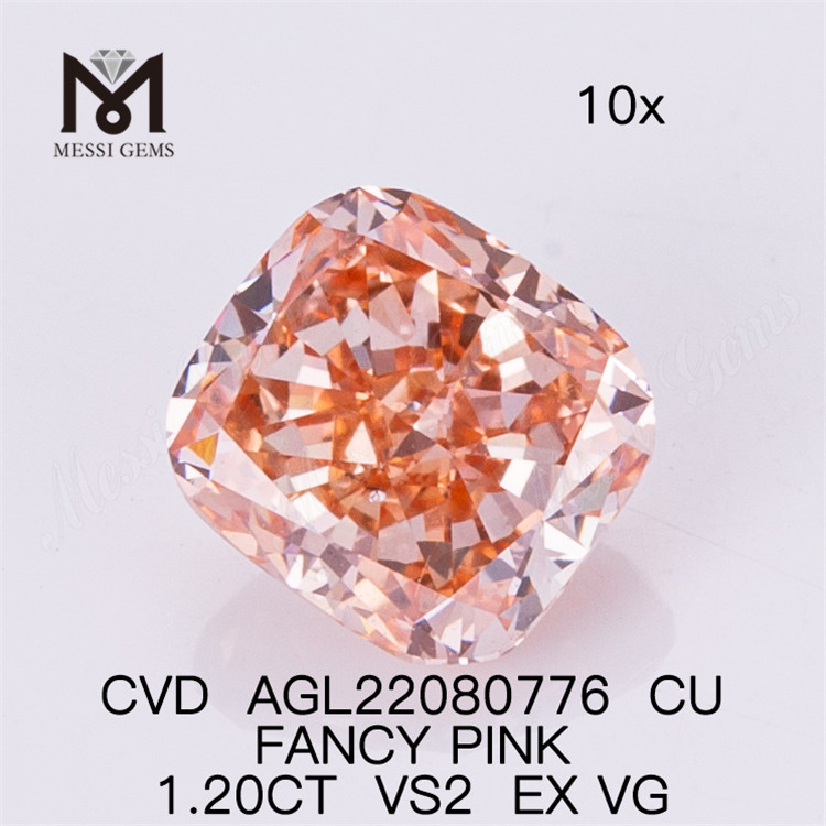 1.20CT FANCY PINK VS2 EX VG CU laboratorio hecho diamantes rosas AGL22080776 