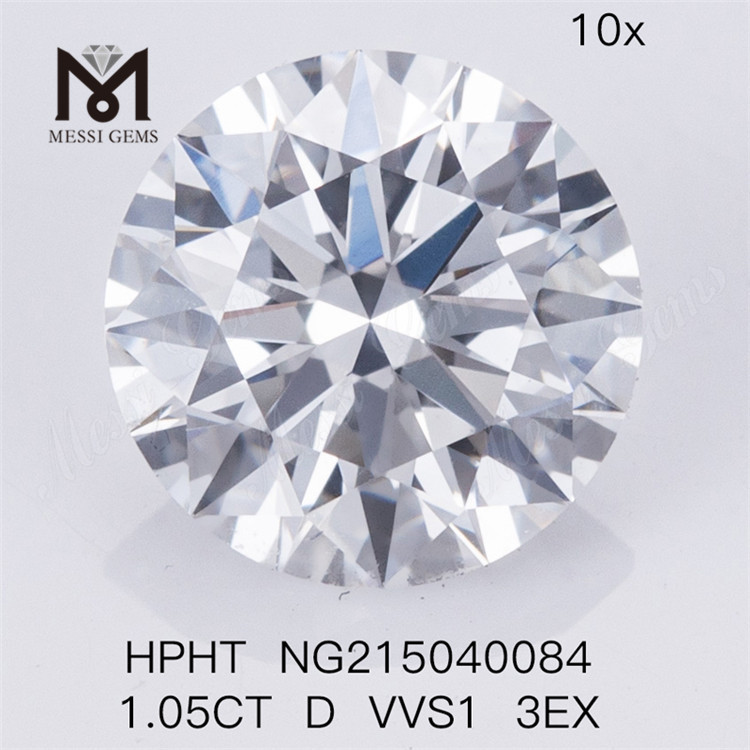 Diamante de laboratorio HPHT 1.05CT D VVS1 3EX Diamantes cultivados en laboratorio