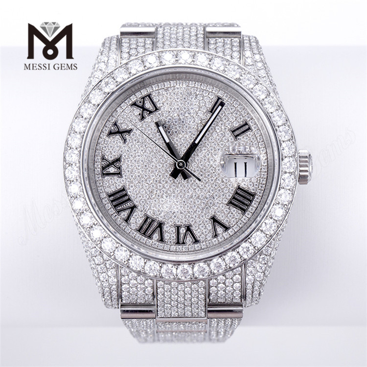 Reloj de mano de lujo para hombre Iced Out Diamond Vvs Moissanite