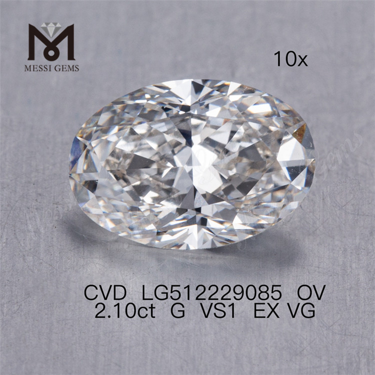 2.1ct G diamantes hechos por el hombre sueltos ov cvd diamante de laboratorio al por mayor