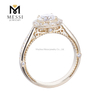 oro blanco amarillo 14K 18K oro forma de flor moda HPHT Lab Craeted Diamond Ring