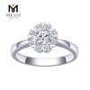 Oro blanco de 18k 0.56ct D VVS2 anillo de diamantes de laboratorio platino boda anillo de diamantes hecho por el hombre