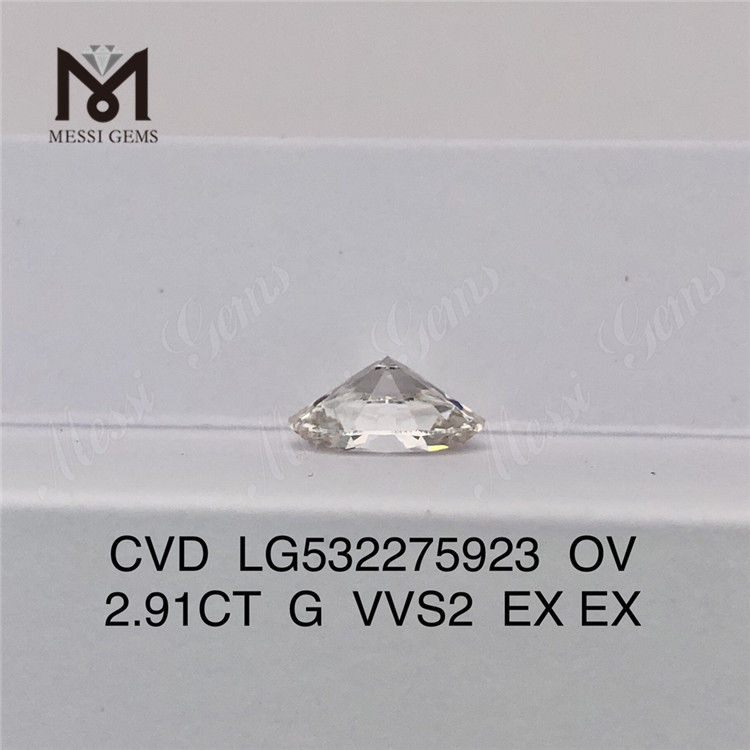 2.91ct G vvs ov diamante de laboratorio cvd diamante cultivado en laboratorio en stock