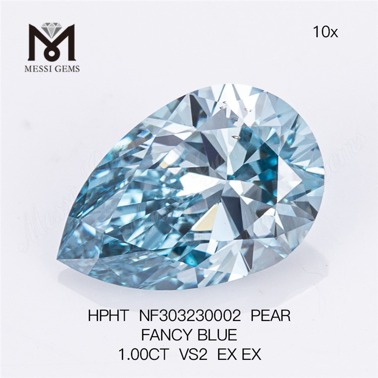 1.00CT PEAR FANCY BLUE VS2 diamantes cultivados en laboratorio al por mayor HPHT NF303230002