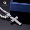 Colgante clásico de hip hop, collar cruzado de latón/cobre/plata para padre