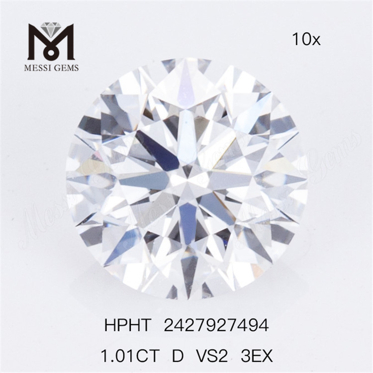 1.01CT D VS2 3EX Diamante de laboratorio suelto redondo HPHT
