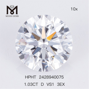 1.03CT D VS1 3EX Diamantes de laboratorio sueltos redondos Diamante de laboratorio suelto blanco