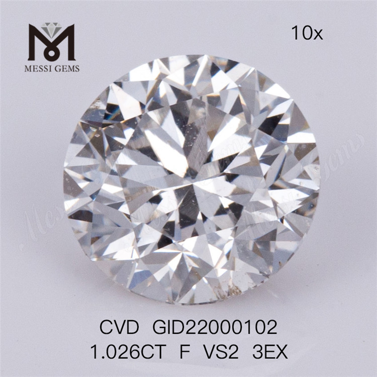 1.026CT F VS2 3EX Diamante de laboratorio suelto redondo CVD