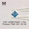 Diamante cultivado en laboratorio Princess FIGB VS1 EX VG de 1,15 quilates CVD LG506176432