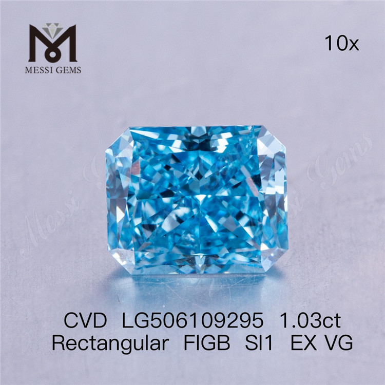 Diamante cultivado en laboratorio FIGB SI1 EX VG rectangular de 1,03 quilates CVD LG506109295