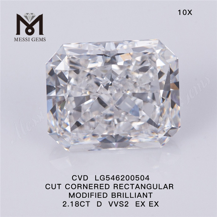 2.18CT D VVS2 EX EX diamantes de laboratorio al por mayor RECTANGULAR cvd diamantes precio barato
