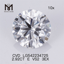 2.92CT E CVD diamantes sueltos al por mayor RD hpht diamantes cultivados en laboratorio