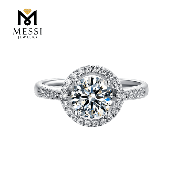 Diseño de moda chapado en oro 925 anillo de plata esterlina moissanite diamante anillo de mujer