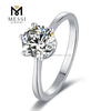 Estilo de moda al por mayor Anillo de plata Moissanite Stone Jewelry