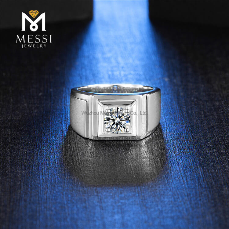 wholesale 925 anillos de hombre de plata esterlina mejores anillos de compromiso moissanite para hombres