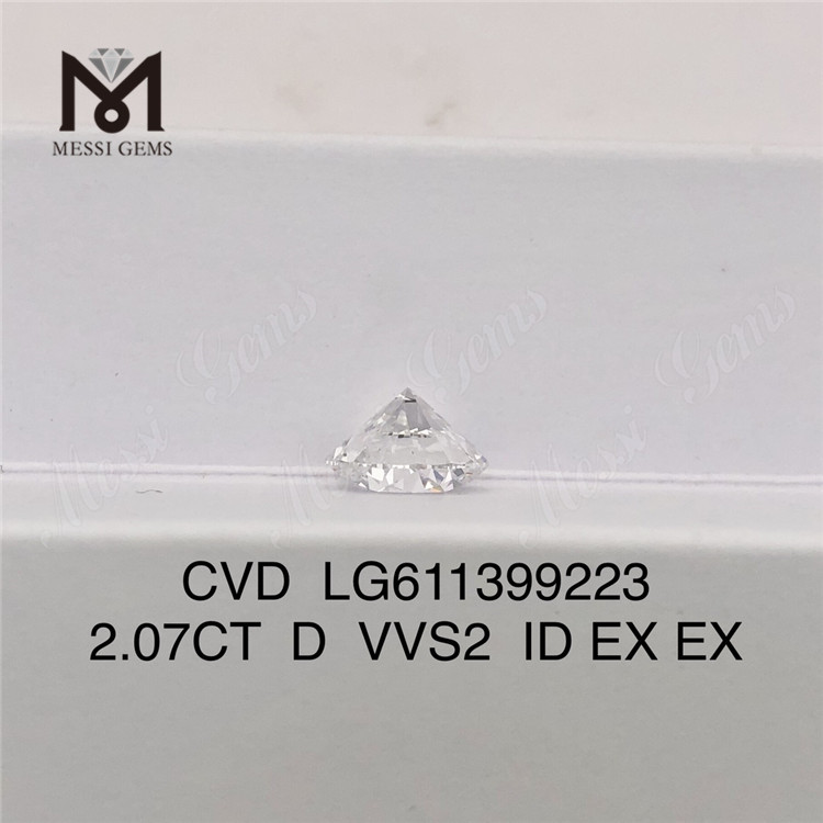 2.07CT Round D VVS2 Diamantes certificados cultivados en laboratorio Mejores precios 丨Messigems LG6113992