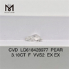 3.10CT F VVS2 PEAR Sparkle laboratorio hecho vvs diamantes CVD丨Messigems LG618428977
