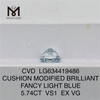 COJÍN 5.74CT MODIFICADO BRILLANTE FANCY AZUL CLARO Diamantes simulados VS1 EX VG CVD LG634419486