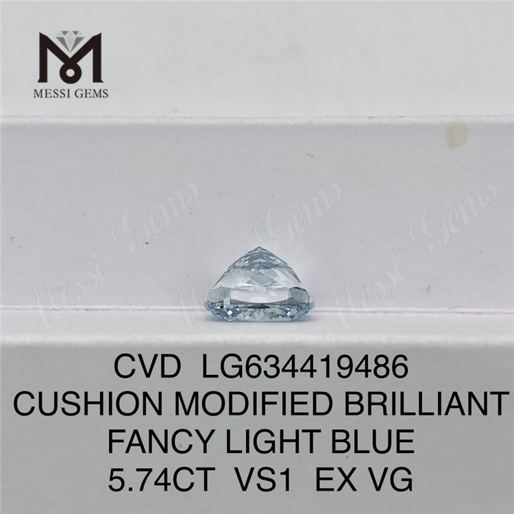 COJÍN 5.74CT MODIFICADO BRILLANTE FANCY AZUL CLARO Diamantes simulados VS1 EX VG CVD LG634419486