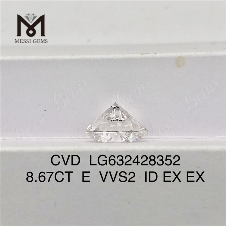 8.67CT E hizo diamantes no extraídos VVS2 ID CVD LG632428352 丨Messigems 