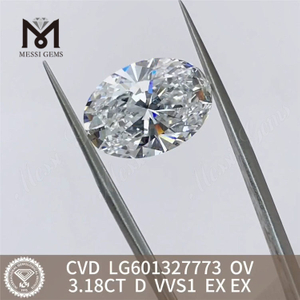 3.18CT D VVS1 diamante de laboratorio cvd ovalado LG601327773 丨 Messigems