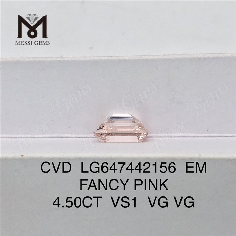 4.50CT EM FANCY PINK VS1 CVD diamantes fabricados con talla esmeralda LG647442156