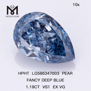 1.19CT VS1 PERA FANCY AZUL PROFUNDO EX VG HPHT Costo de diamante azul Hpht LG586347003