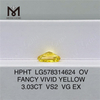 3.03CT OV FANCY VIVO AMARILLO VS2 VG EX HPHT Diamante amarillo LG578314624