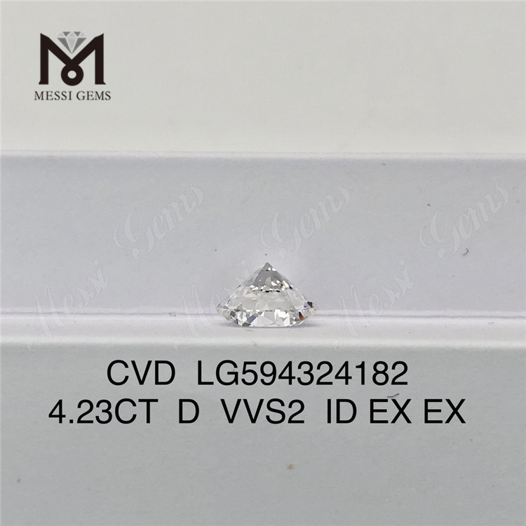 4.23CT D VVS2 ID EX EX redondo cvd diamante cultivado en laboratorio Asequible LG594324182 丨Messigems