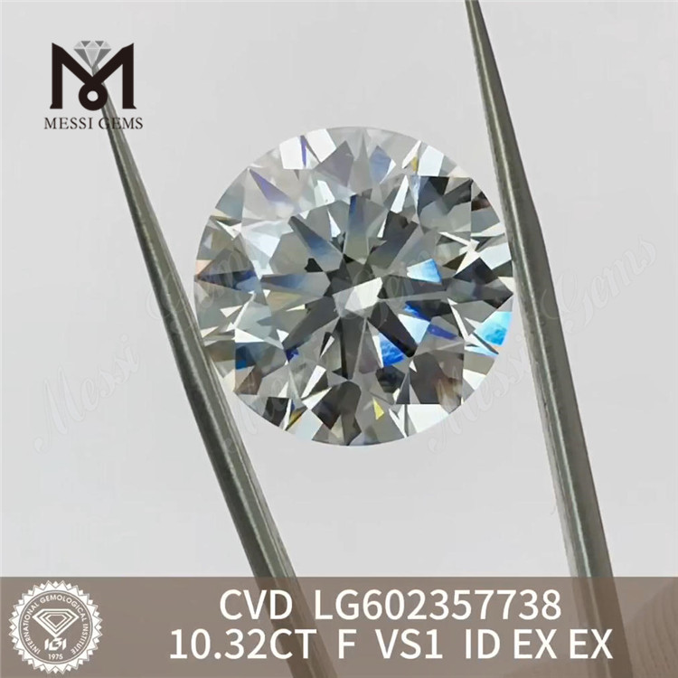 10.32CT F VS1 ID EX EX para diseñadores de joyería Diamante cultivado cvd de 10 ct LG602357738 丨Messigems