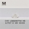 6.77CT E VS1 EX EX 6ct cvd diamante suelto en forma de corazón LG602357744 丨Messigems