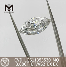 Diamantes de laboratorio de 3,08 quilates E VVS2 MQ CVD IGI Certified Sparkle丨Messigems LG611353530