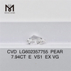 7.94CT E VS1 EX VG PEAR diamantes cvd a la venta Brillo económico para joyeros 丨Messigems LG602357755