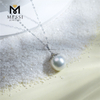 Collar de perlas blancas de agua de mar de plata S925 elegante de 10-12 mm