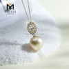 Collar de perlas doradas de los mares del sur, agua de mar, oro de 18 quilates, 12-13 mm