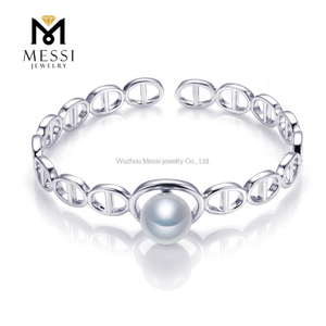 Pulseras elegantes de perlas de Tahití S925 de 10-11 mm