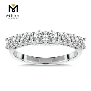 Anillo de eternidad de diamantes de diseño clásico de oro blanco de 18 quilates, joyería de oro, regalo para mujer