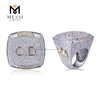 Los anillos CD Hiphop con diamantes de laboratorio de oro blanco de 18 quilates para hombres hacen una declaración de moda audaz
