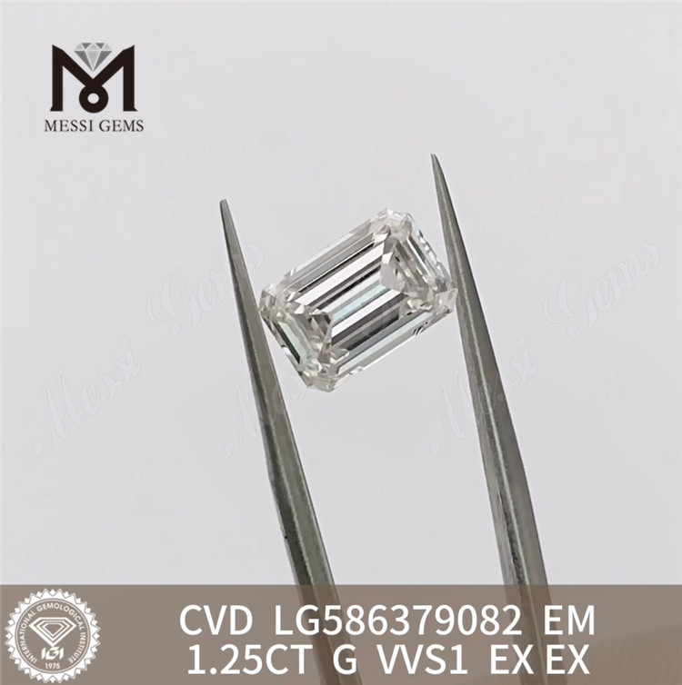 1.25CT G VVS1 CVD esmeralda igi diamante Certificación de excelencia 丨Messigems LG586379082 