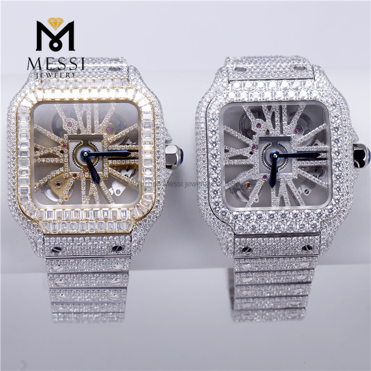 Probador de diamantes de paso de reloj de diamante VVS Moissanite hecho a mano de lujo