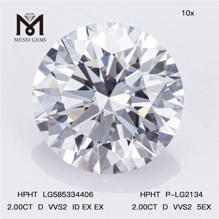 2.00CT D VVS2 ID diamantes tratados con hpht HPHT LG585334406 brillo 丨Messigems